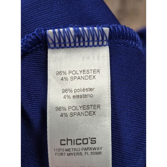 Easy Wear Chico Royal Blue Flowy Stretchy Casual Pants Size 3 XL 16/18 - Picture 3 of 4